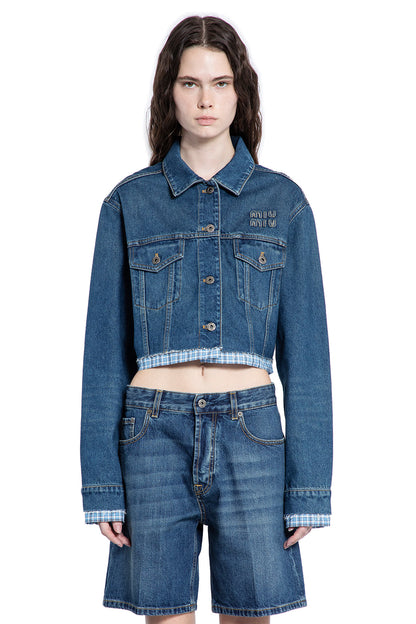 MIU MIU WOMAN BLUE JACKETS