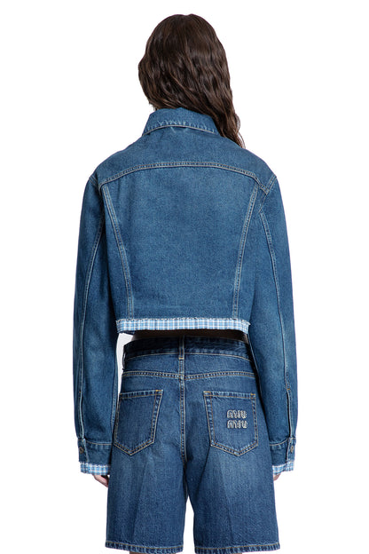 MIU MIU WOMAN BLUE JACKETS