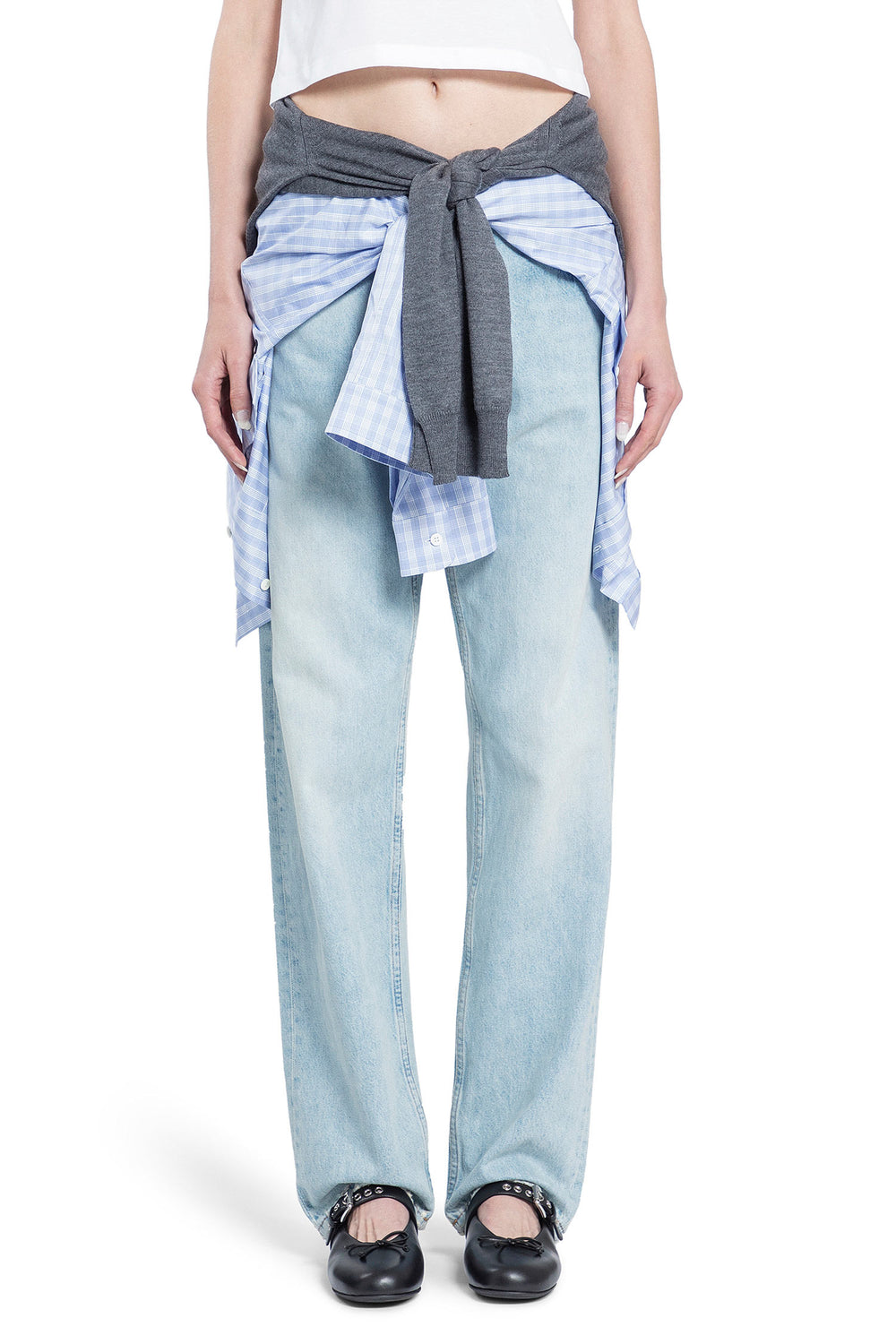 MIU MIU WOMAN BLUE JEANS