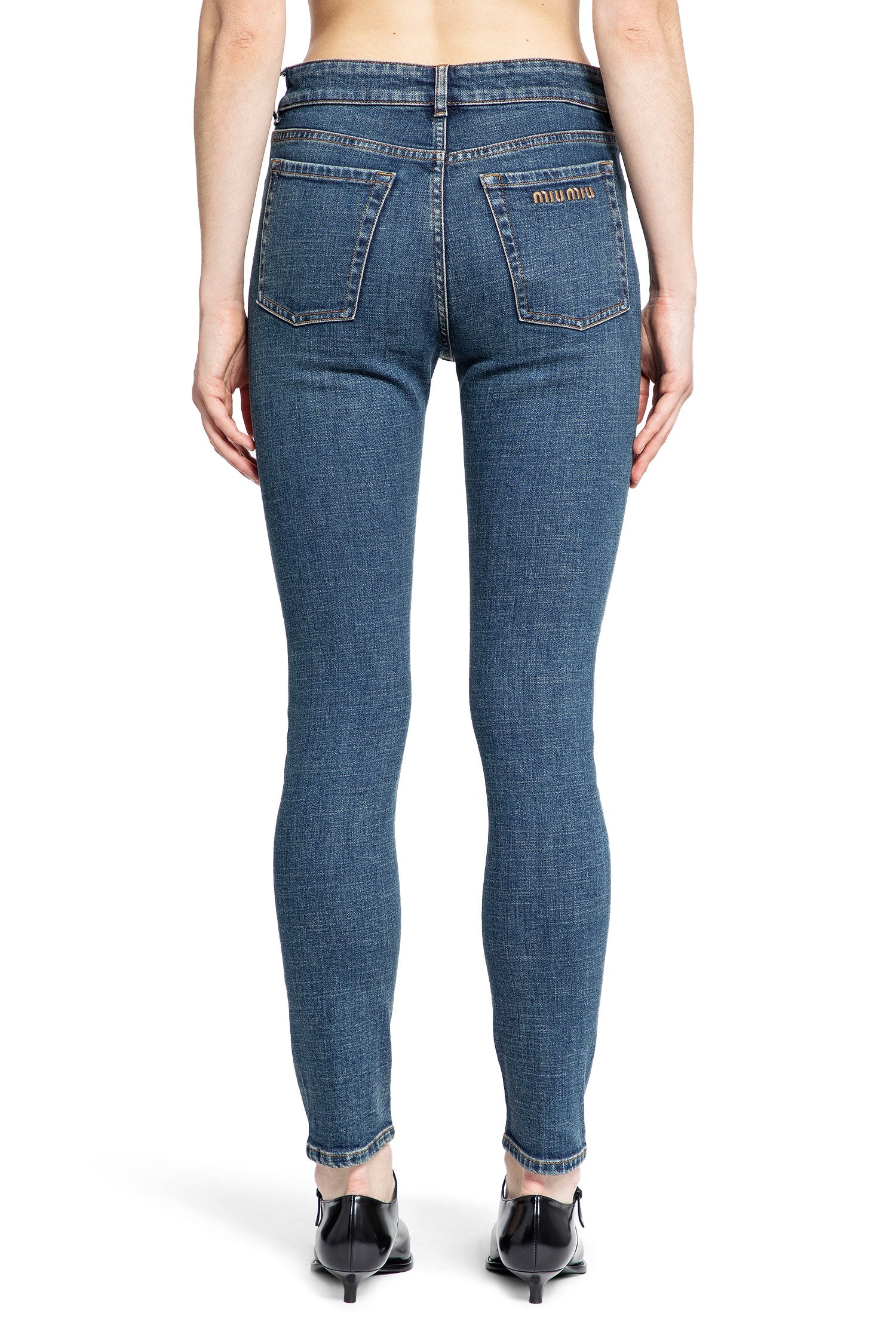 MIU MIU WOMAN BLUE JEANS