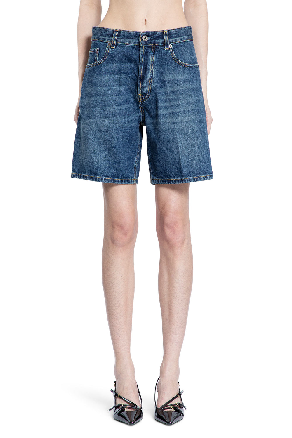 MIU MIU WOMAN BLUE SHORTS