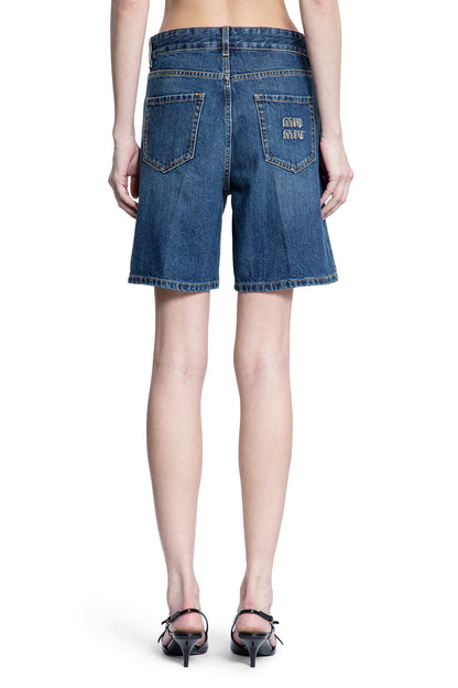 MIU MIU WOMAN BLUE SHORTS