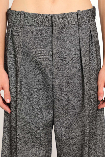Wide Leg Twill Trousers