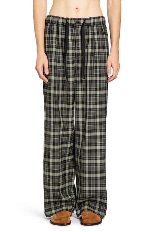 Wool Blend Straight Leg Pants