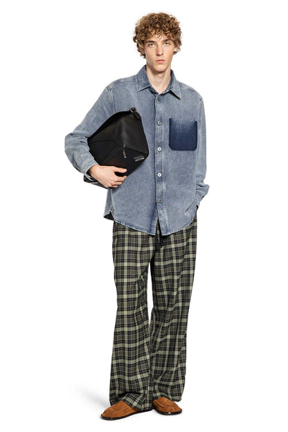 Wool Blend Straight Leg Pants