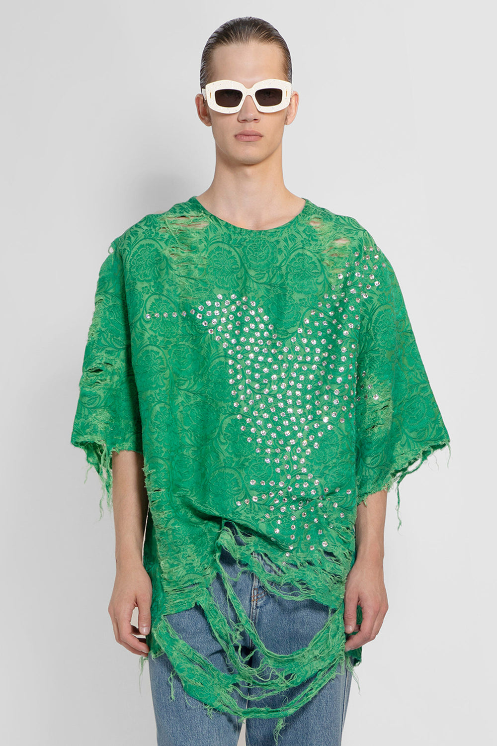 LOEWE MAN GREEN T-SHIRTS & TANK TOPS