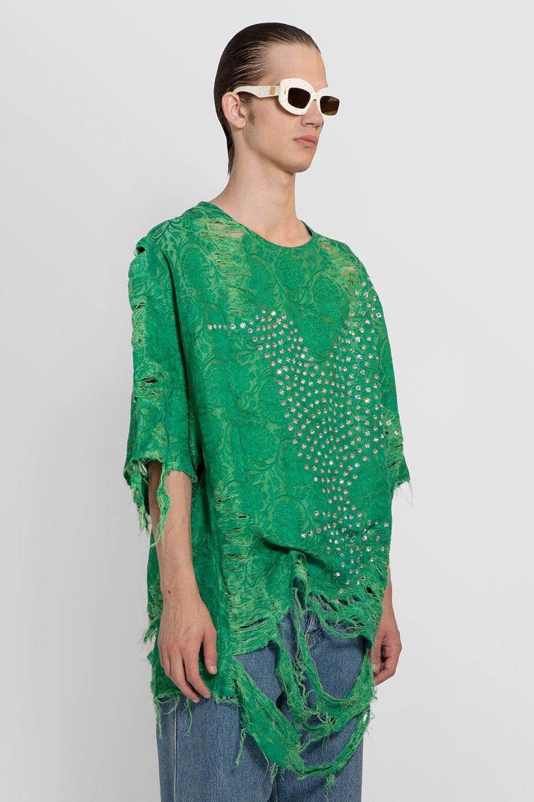 LOEWE MAN GREEN T-SHIRTS & TANK TOPS