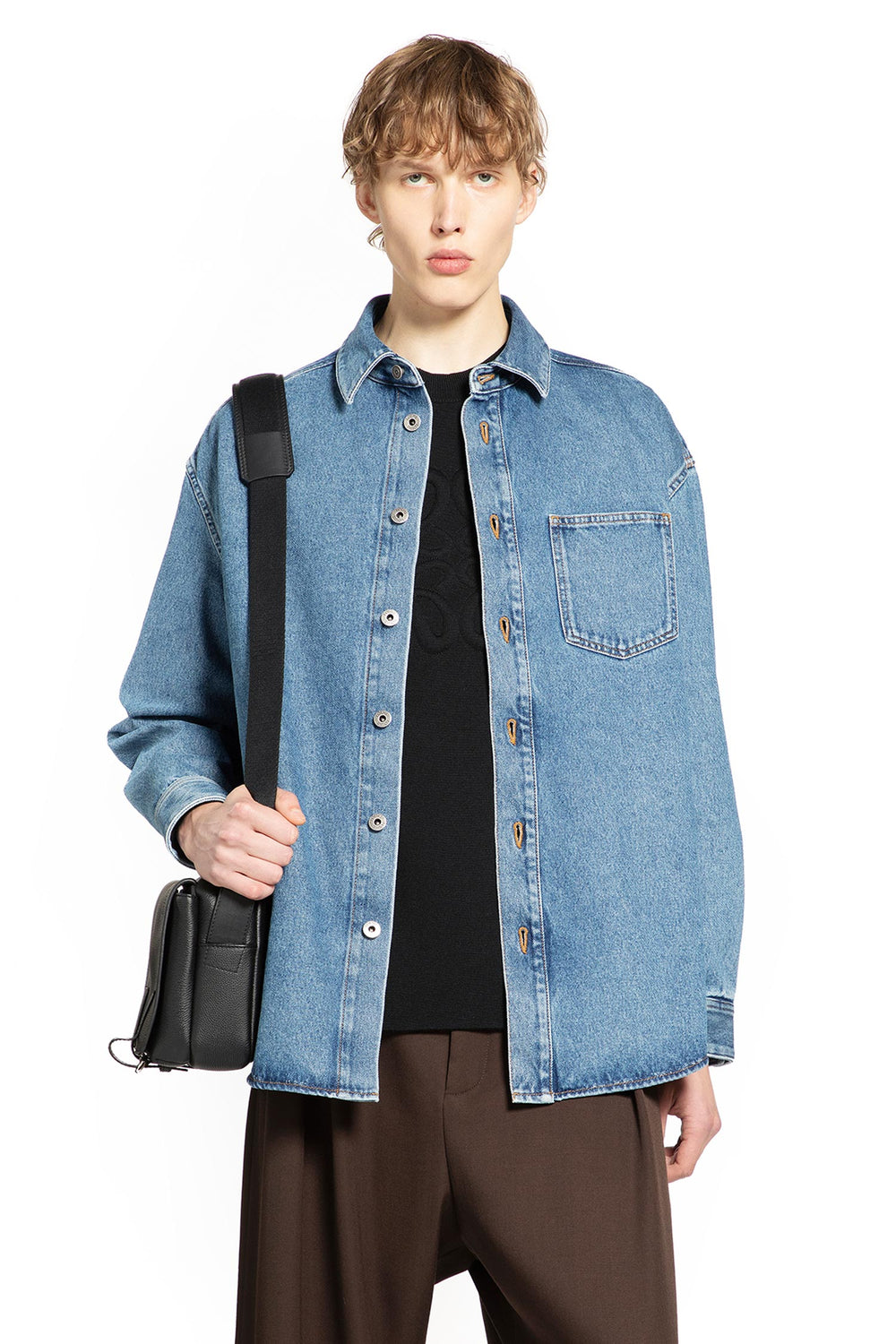 LOEWE Anagram Overshirt in Denim man