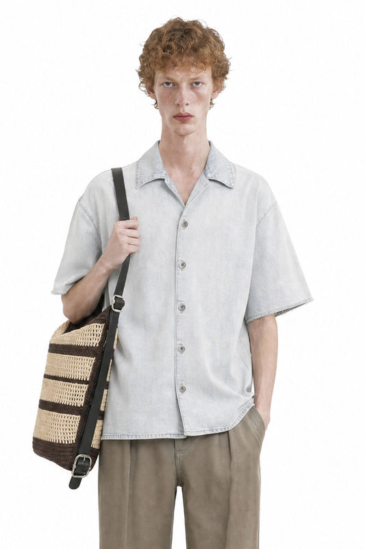 Anagram Short Sleeve Shirt in Denim