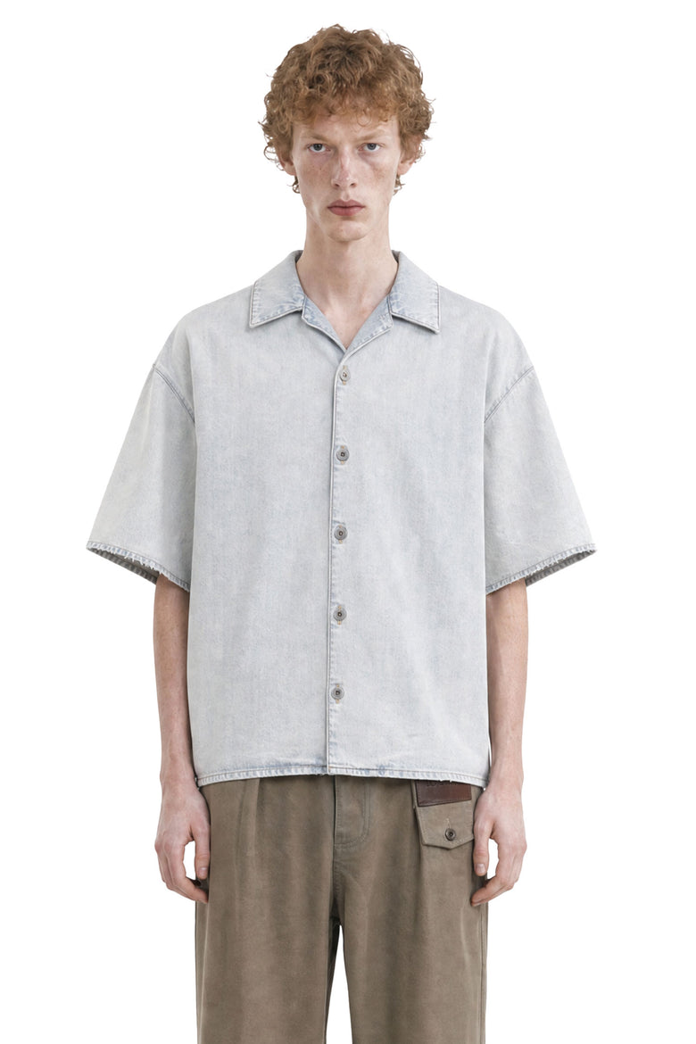 
              LOEWE Anagram Short Sleeve Shirt in Denim man
            