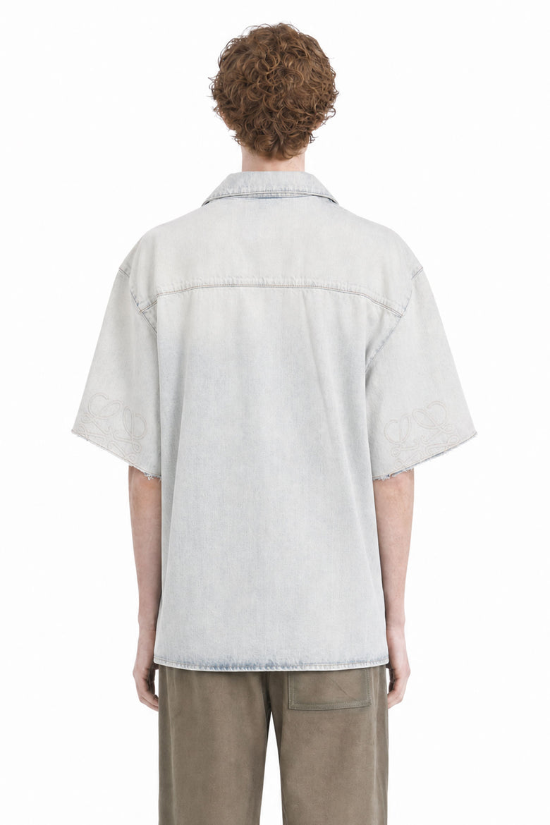 LOEWE Anagram Short Sleeve Shirt in Denim man