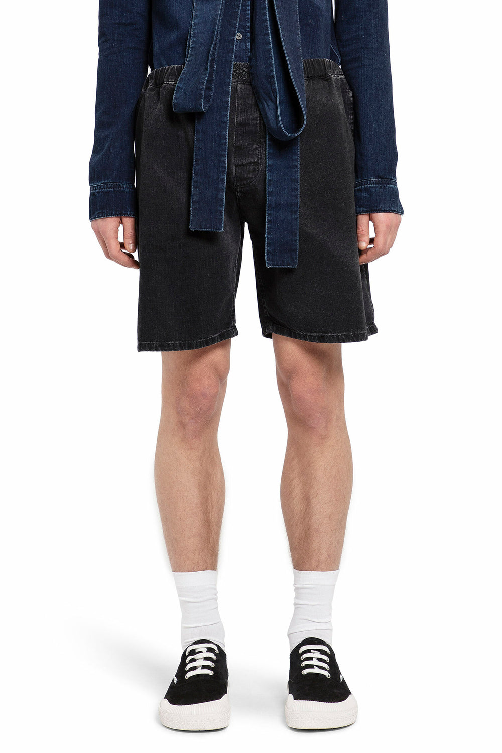 LOEWE MAN BLACK SHORTS & SKIRTS