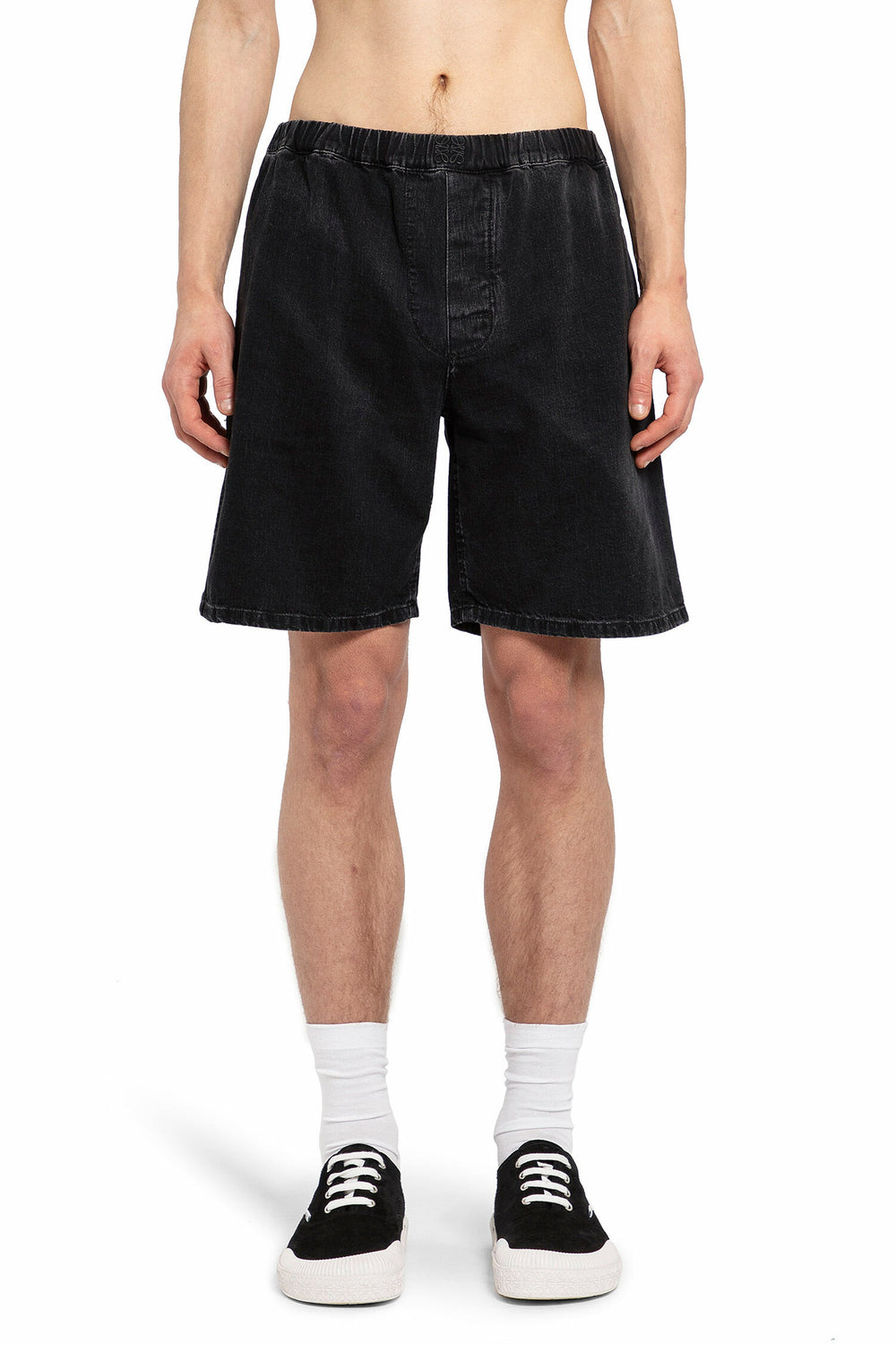 LOEWE MAN BLACK SHORTS & SKIRTS