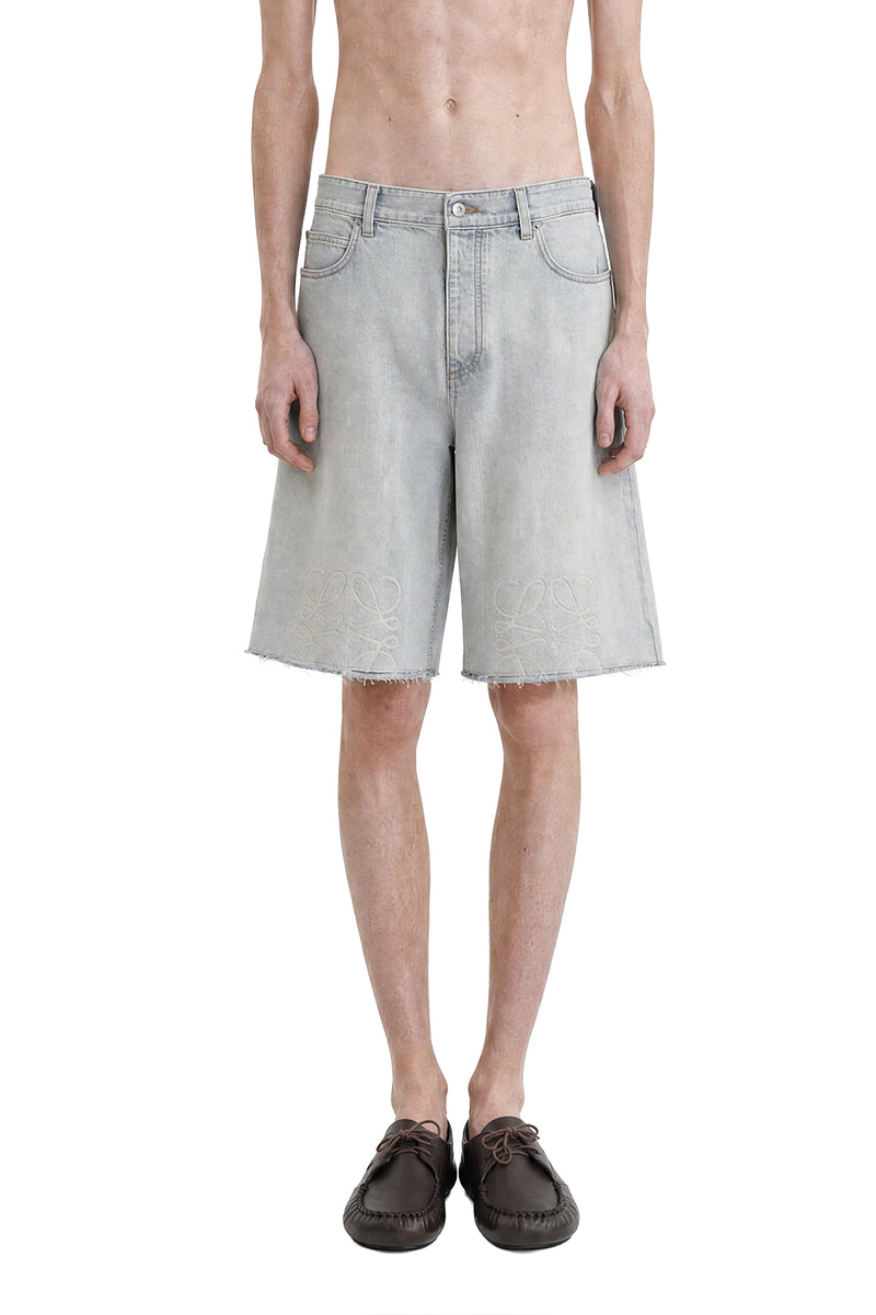 LOEWE Anagram Shorts in Denim man