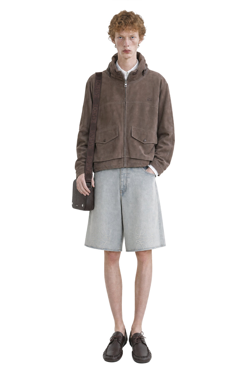 LOEWE Anagram Shorts in Denim man