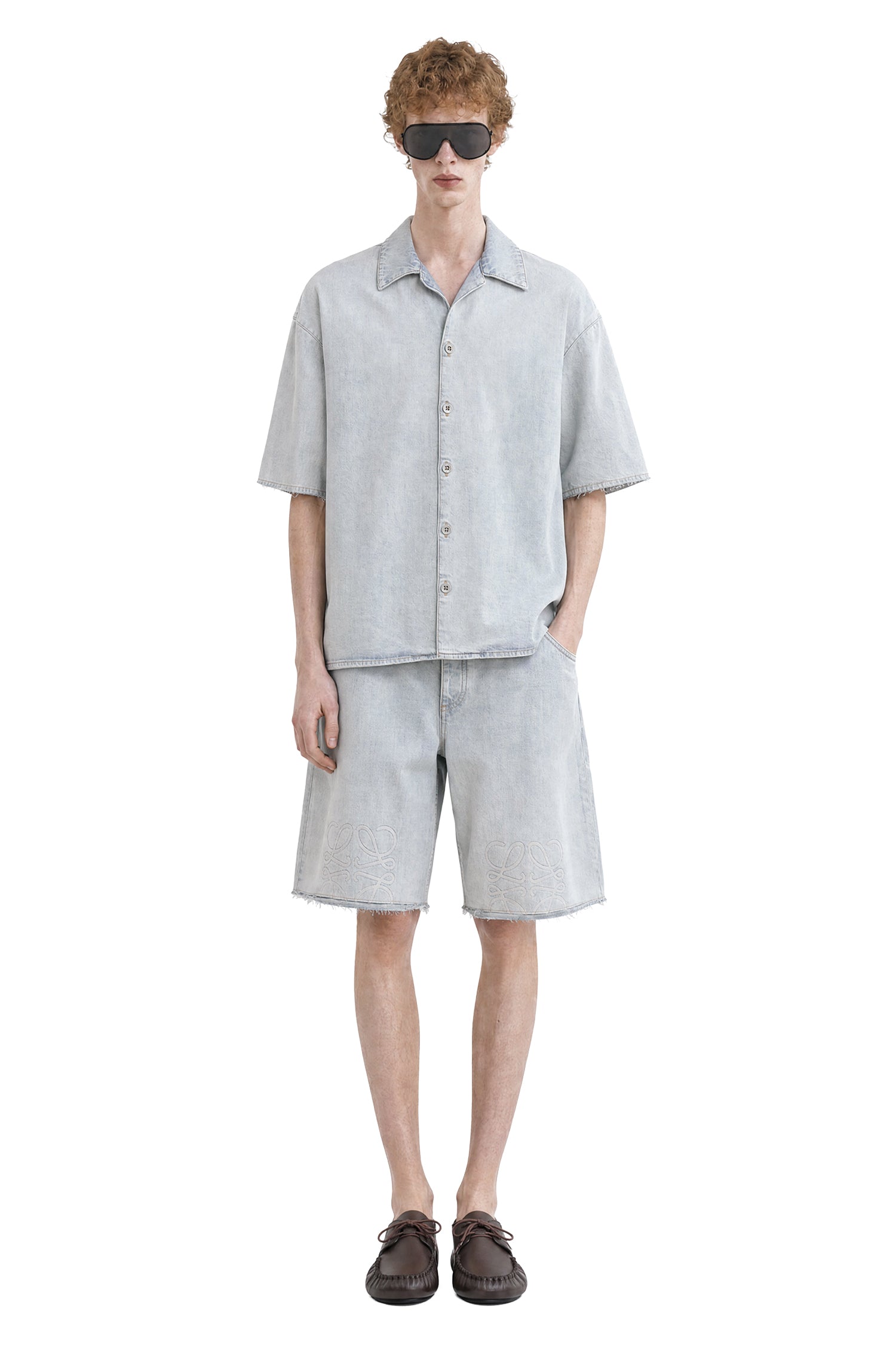 LOEWE Anagram Shorts in Denim man