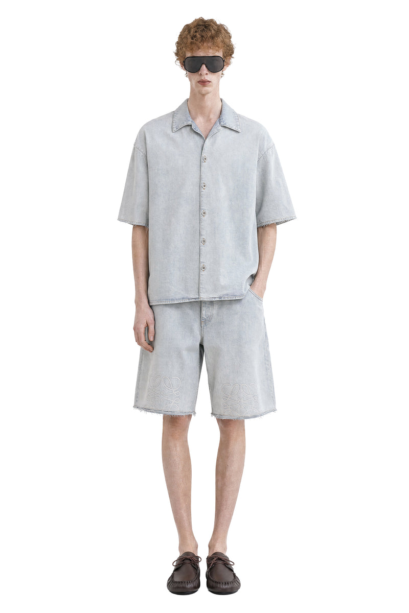 LOEWE Anagram Shorts in Denim man
