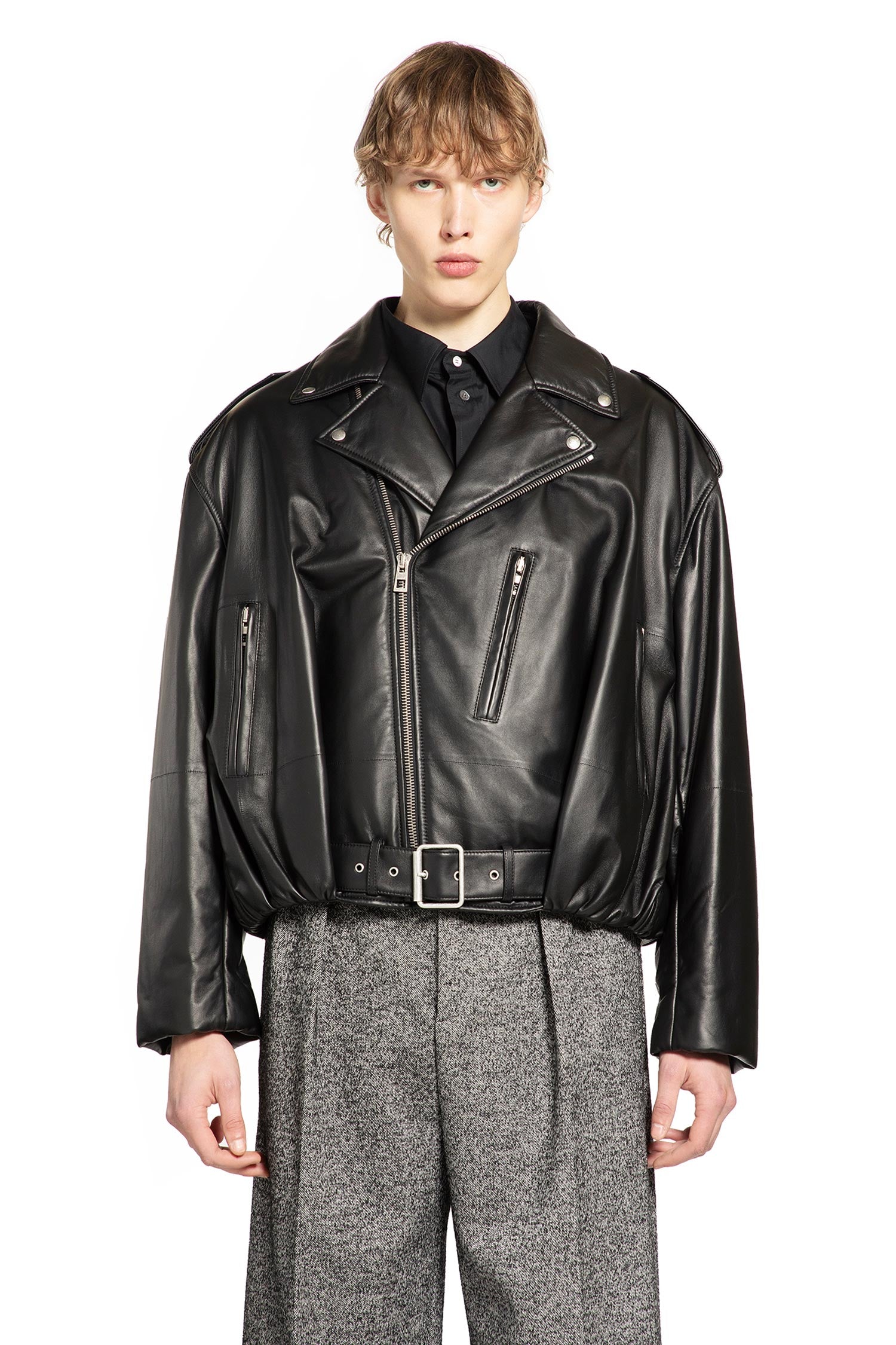 Balloon Biker Jacket in Nappa
