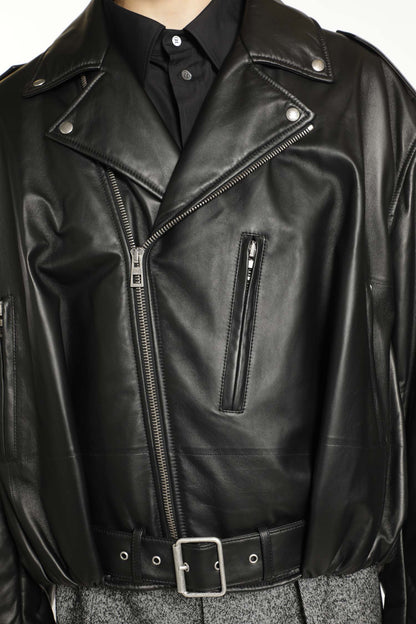 Balloon Biker Jacket in Nappa