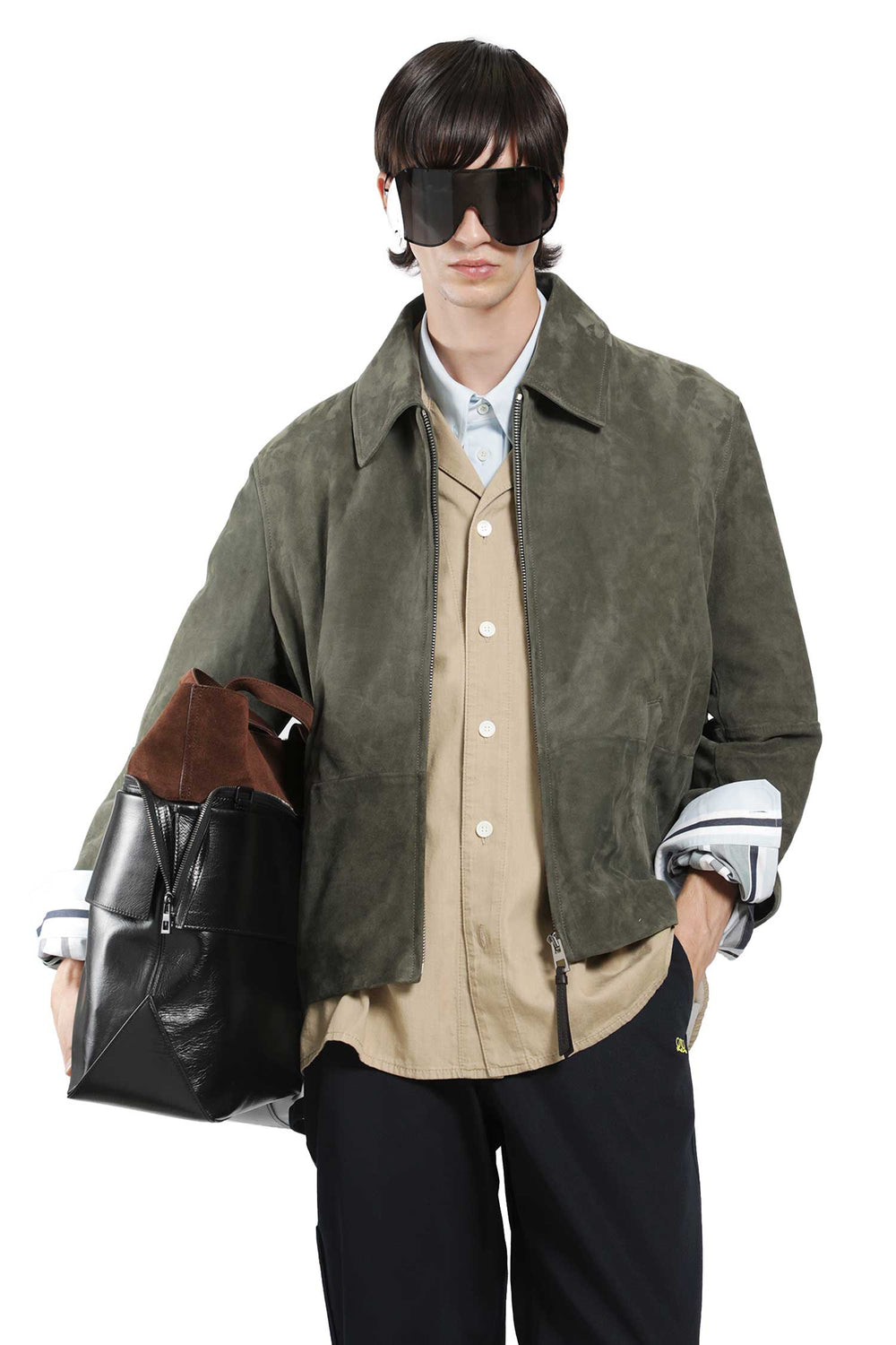 LOEWE Suede Zip-Up Jacket man