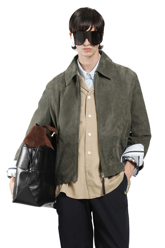 Suede Zip-Up Jacket