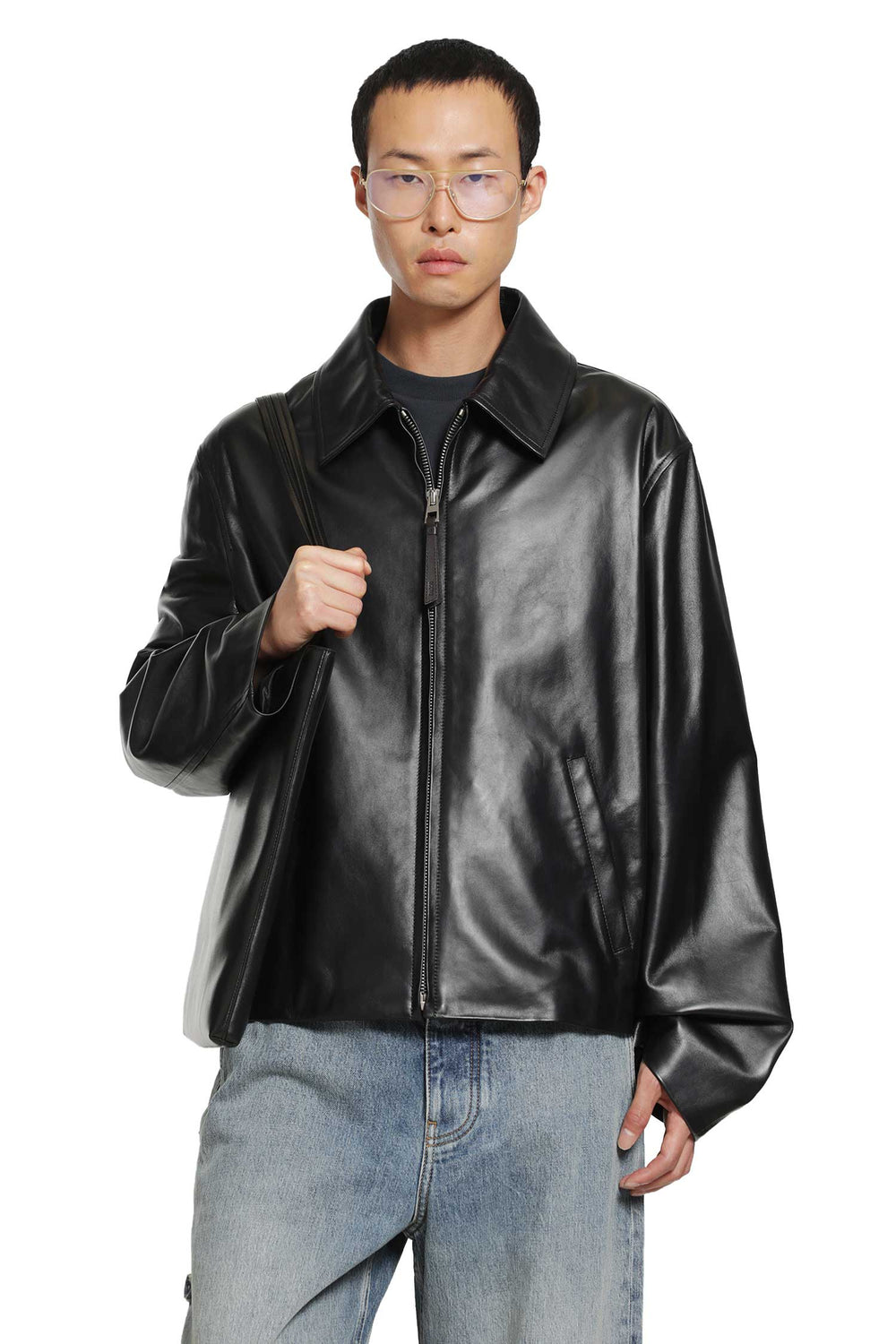 LOEWE Zip-Up Jacket in Lambskin man