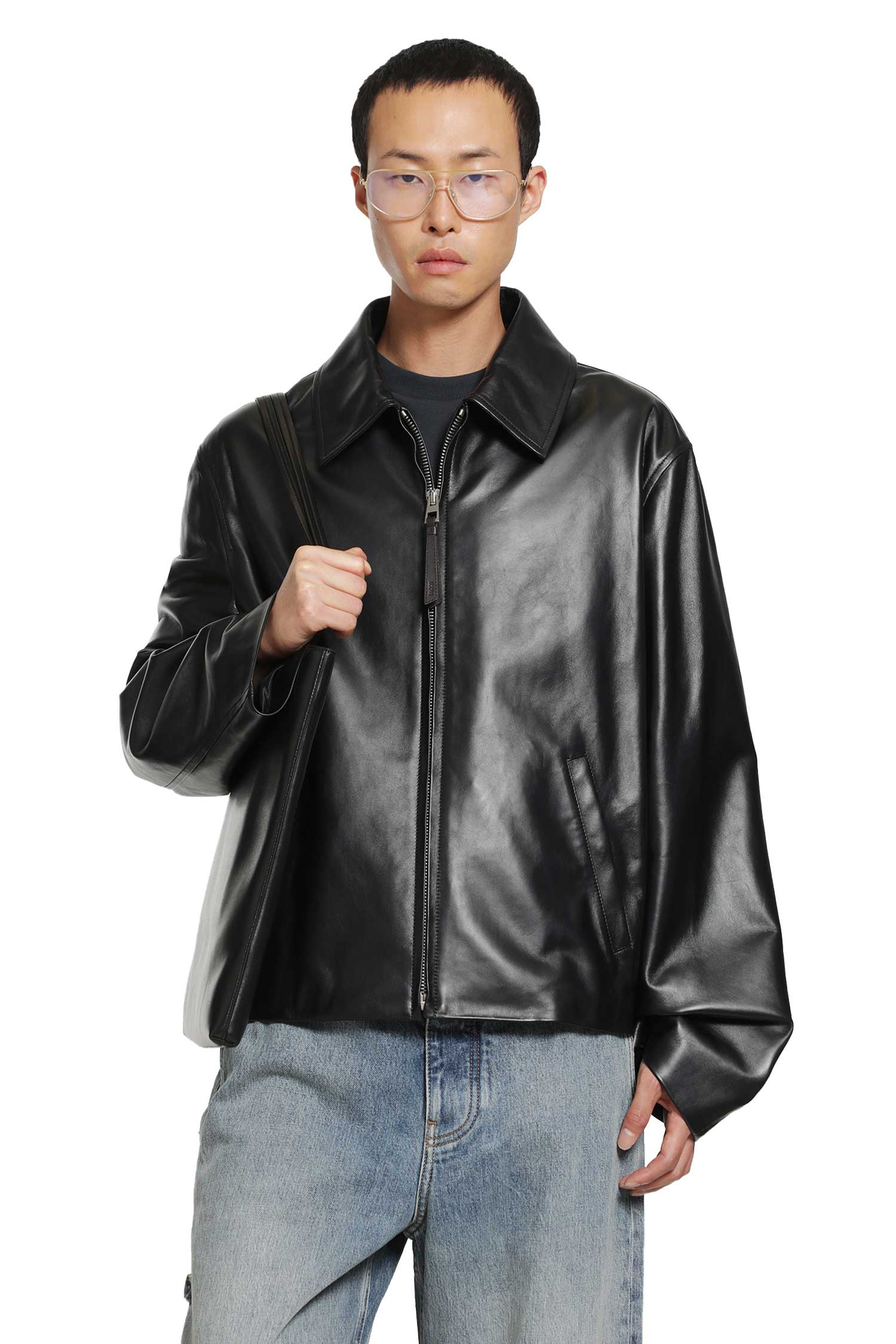 Zip-Up Jacket in Lambskin