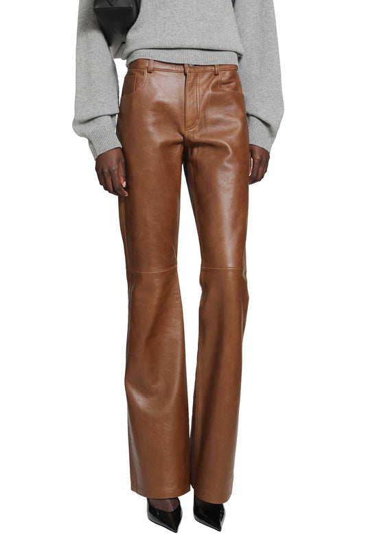 Flora Silky Leather Trousers