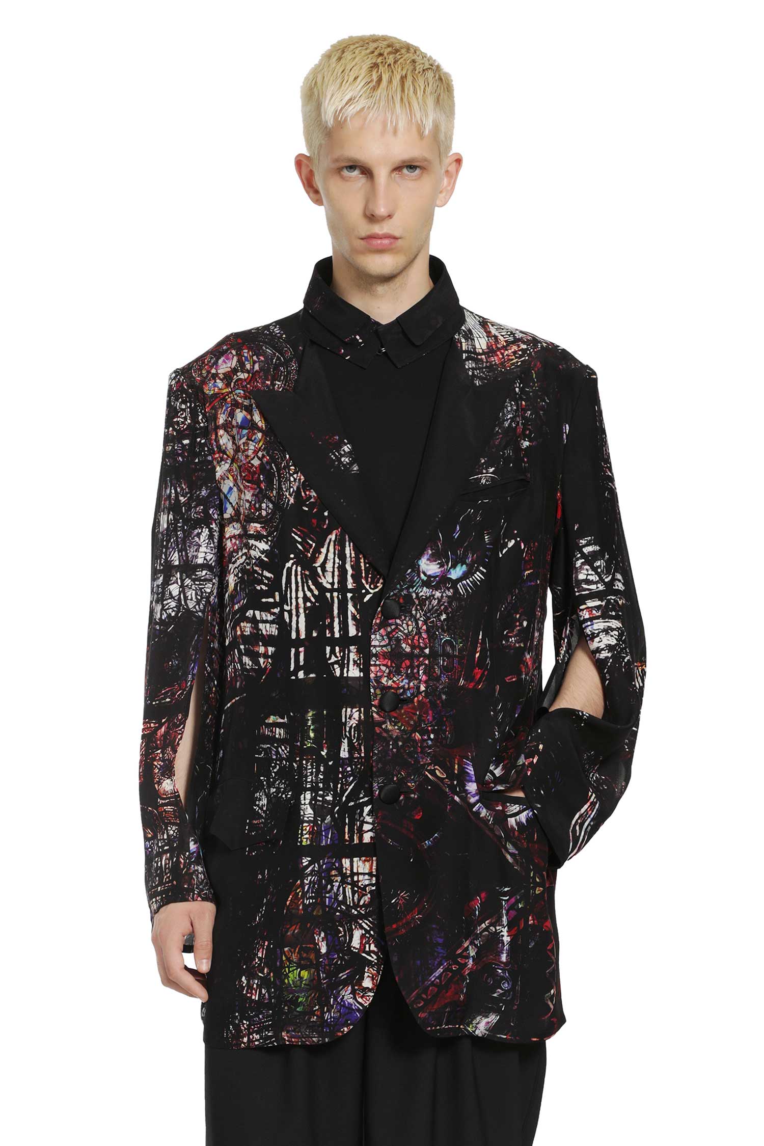 Stained Glass Printed Message Blazer