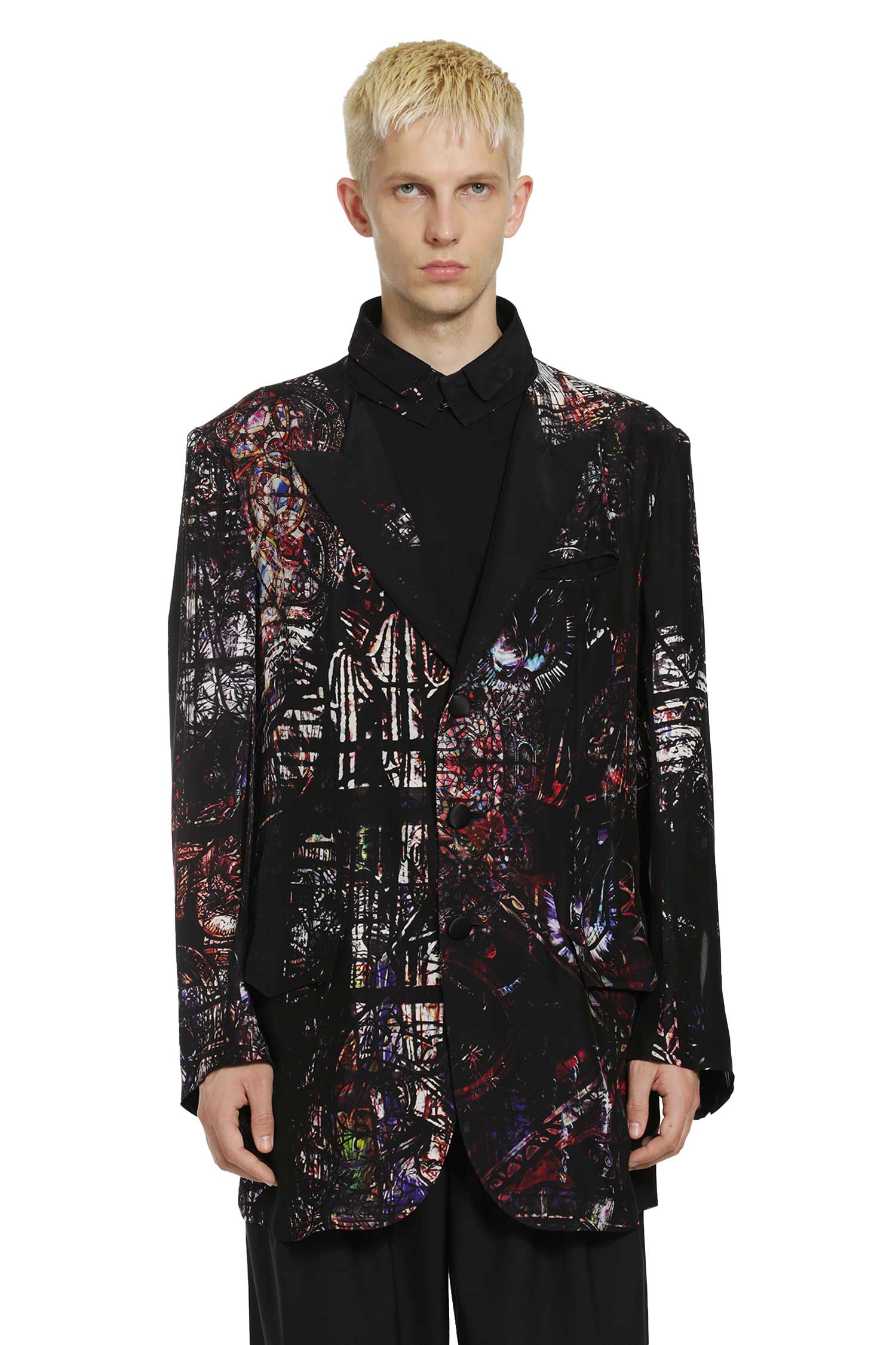 Stained Glass Printed Message Blazer