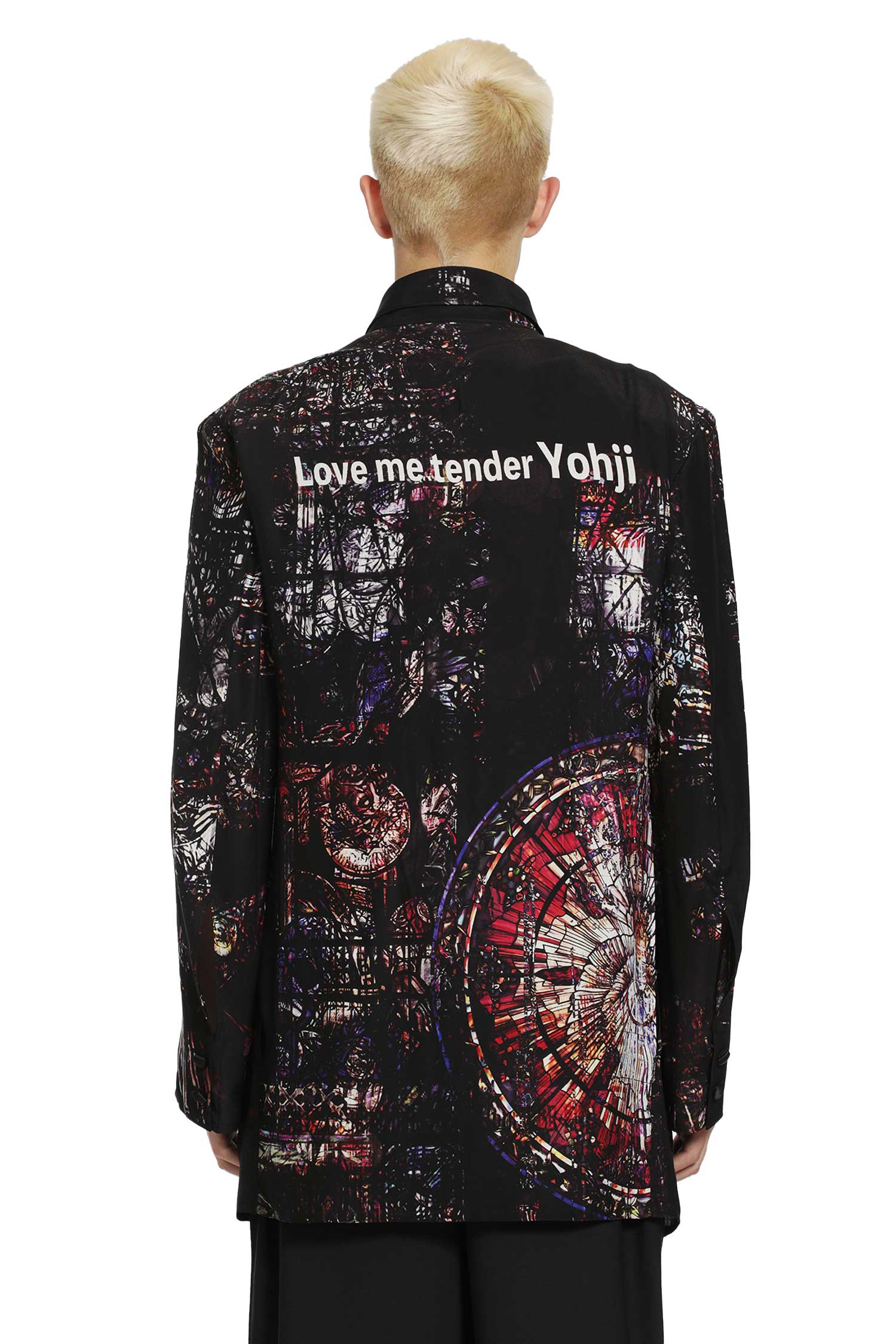 YOHJI YAMAMOTO Stained Glass Printed Message Blazer man