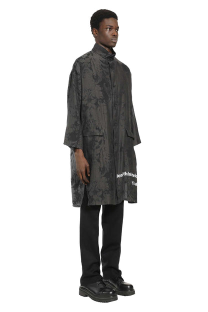 Jacquard Message Print Long Jacket