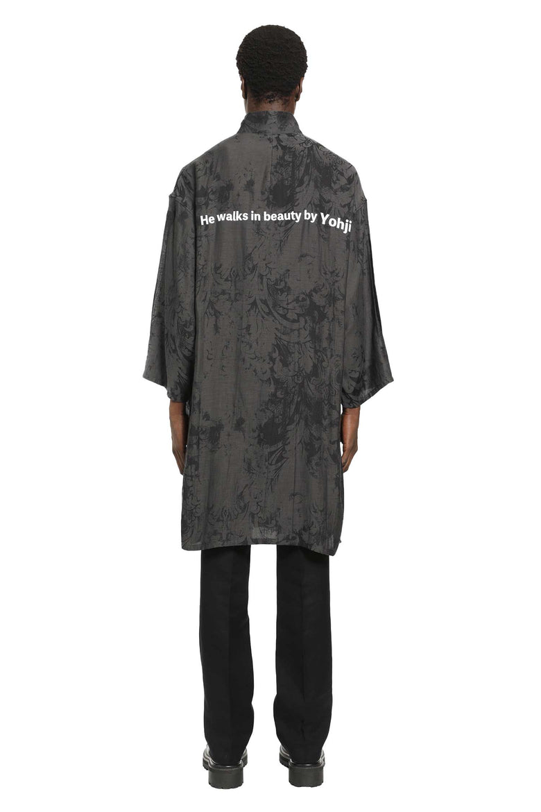 YOHJI YAMAMOTO Jacquard Message Print Long Jacket man