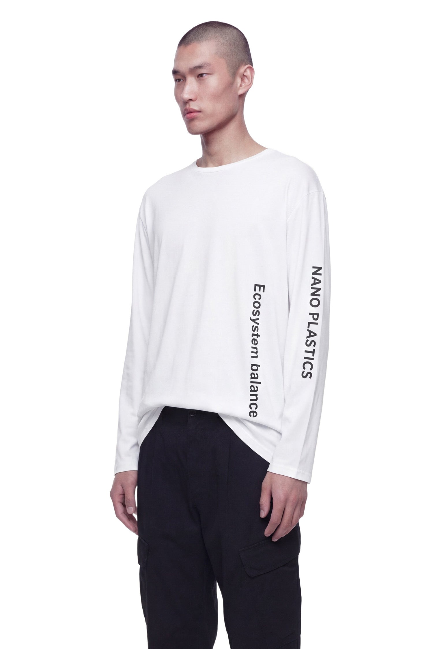 D-Neckline Long Sleeve T-Shirt