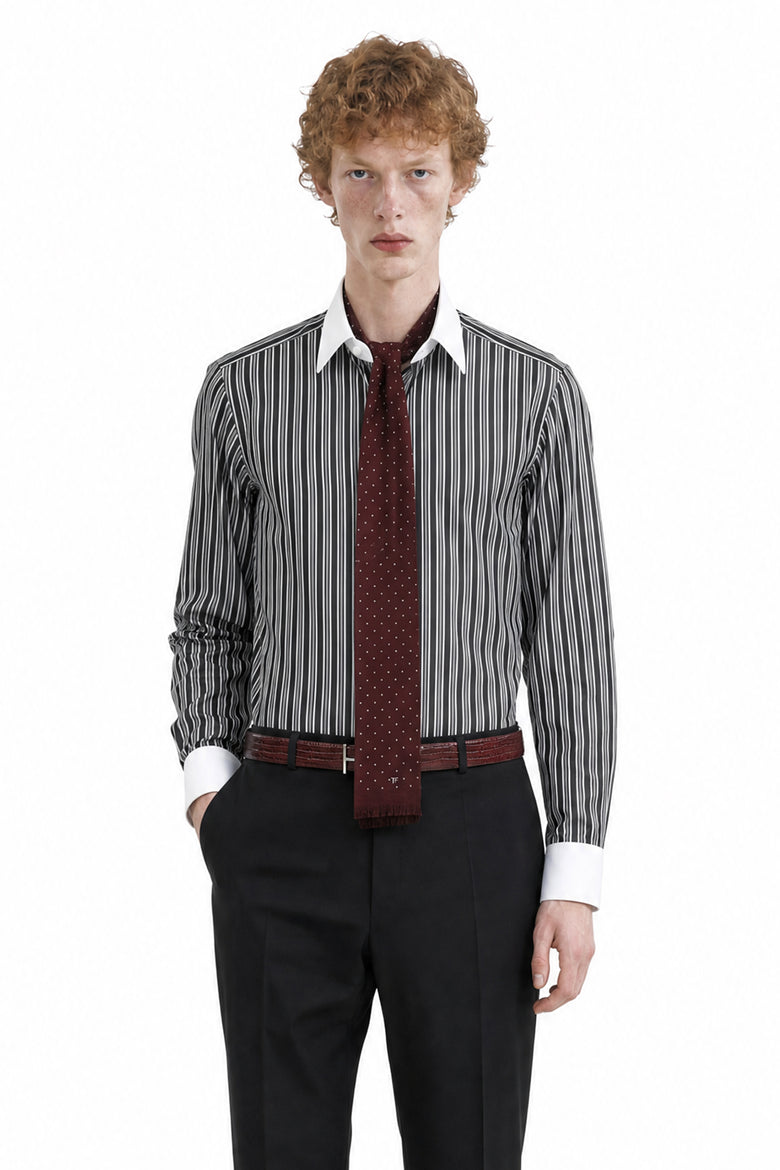 TOM FORD Poplin Stripe Classic Fit Shirt man