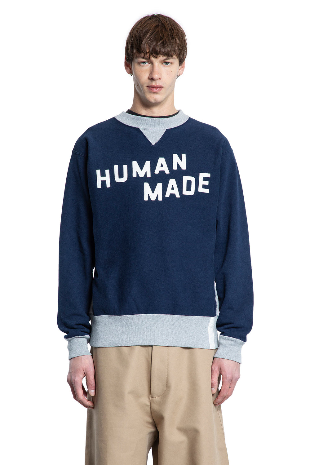 HUMAN MADE MAN BLUE SWEATSHIRTS