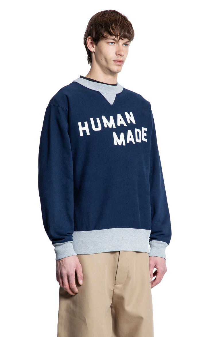 HUMAN MADE MAN BLUE SWEATSHIRTS