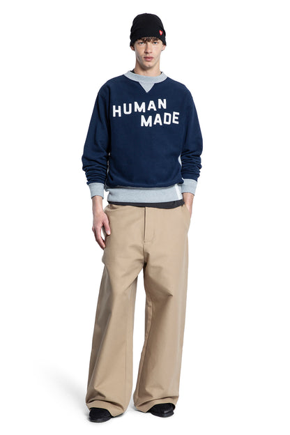 HUMAN MADE MAN BLUE SWEATSHIRTS