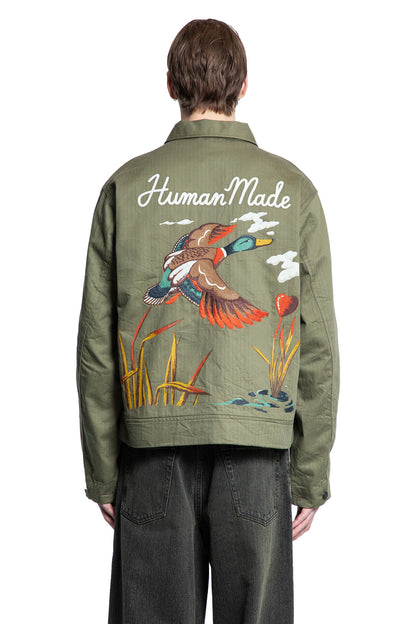 HUMAN MADE MAN GREEN JACKETS