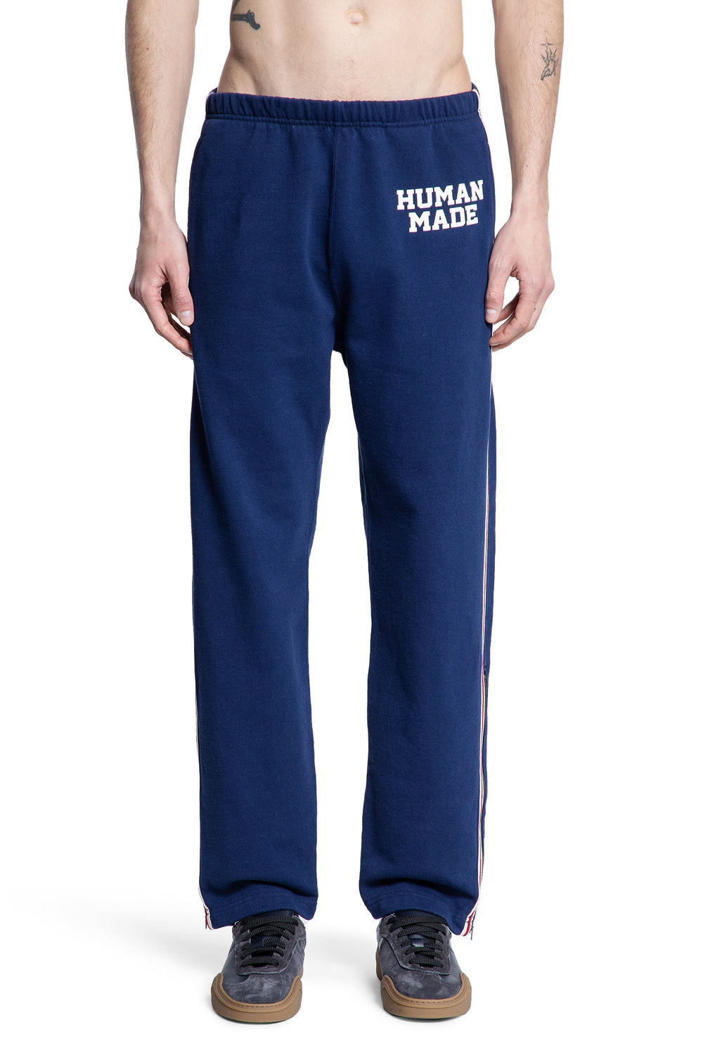 HUMAN MADE MAN BLUE TROUSERS