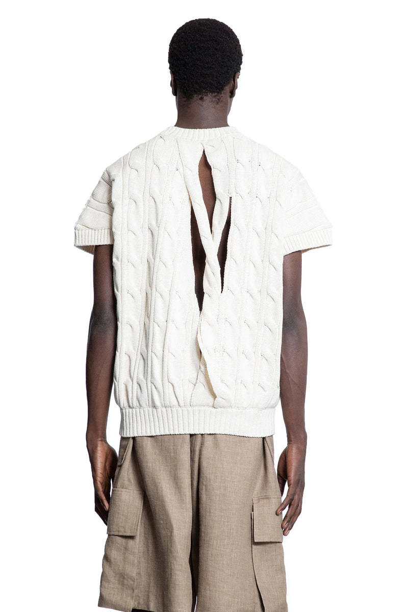 Cut-Out Cable Knit Gilet - Antonioli.eu