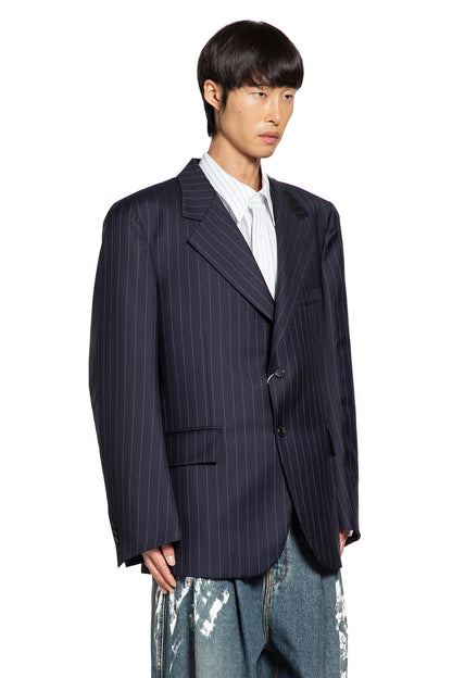 Pinstriped Wool Blazer