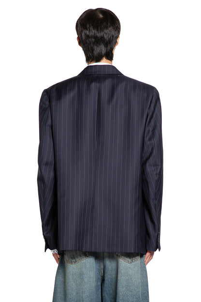 Pinstriped Wool Blazer
