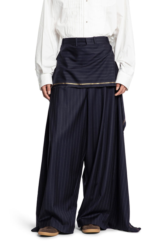 Pinstriped Wide Leg Trousers - Antonioli.eu