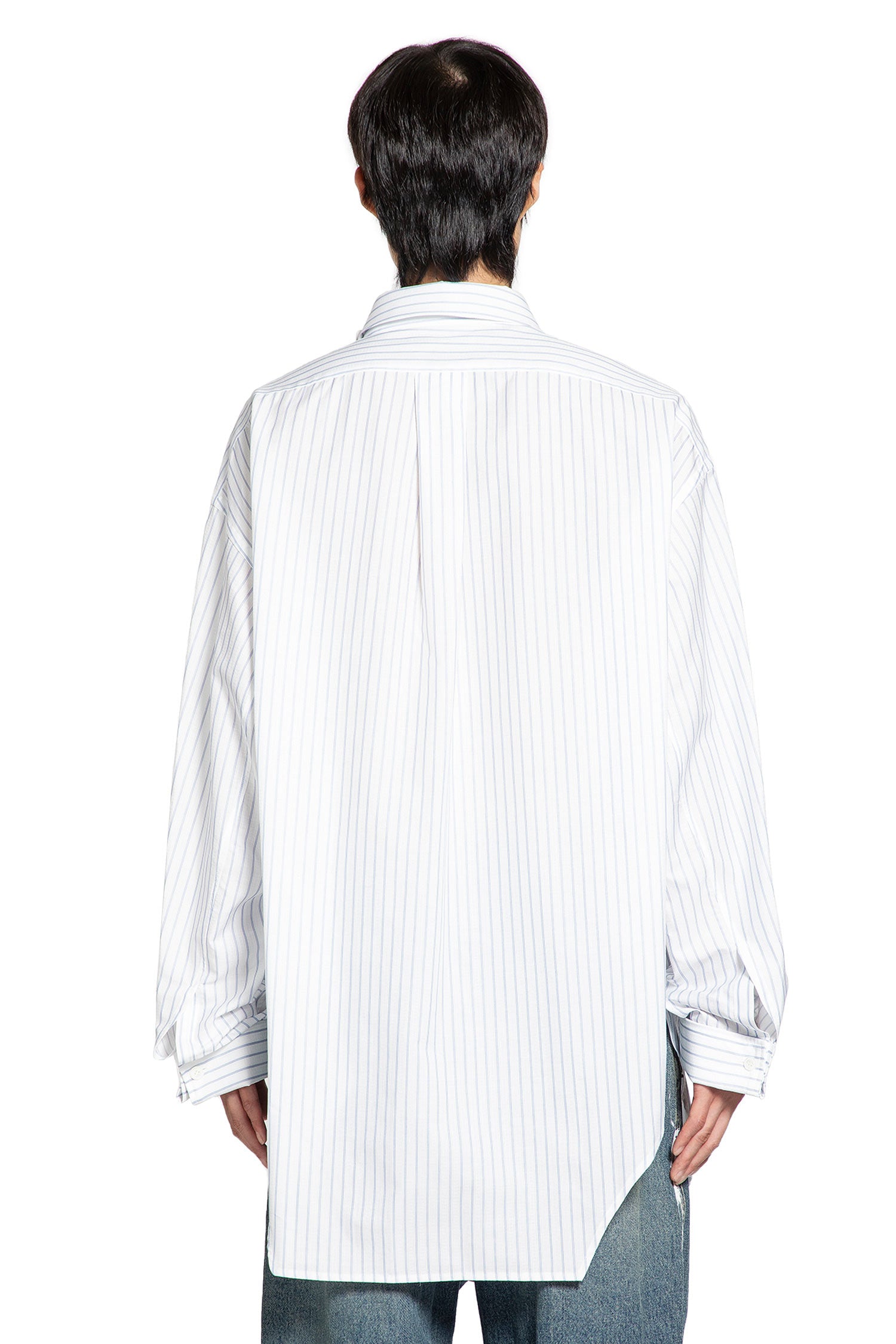 Cotton Poplin Pinstriped Oversized Shirt