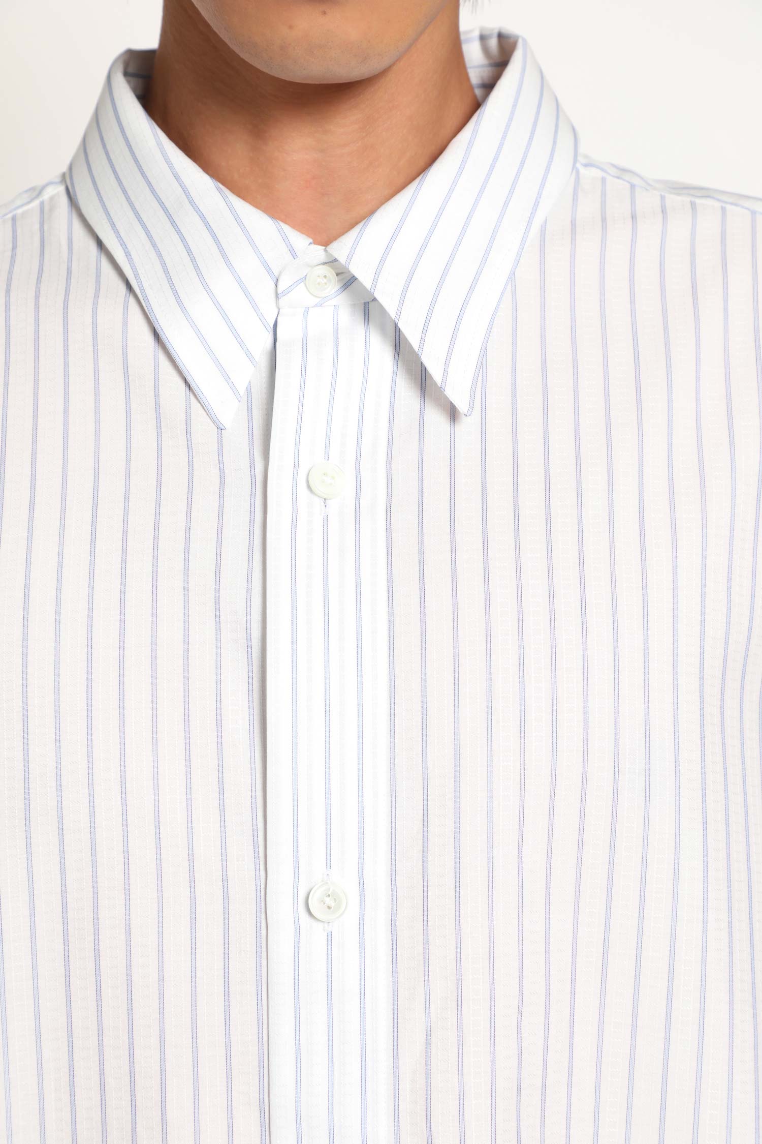 Cotton Poplin Pinstriped Oversized Shirt