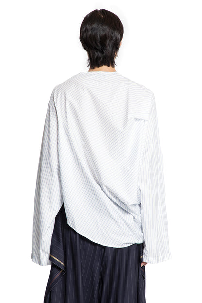 Reconstructed Pinstriped Long Sleeve Top
