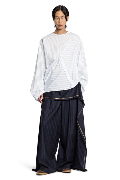 Reconstructed Pinstriped Long Sleeve Top
