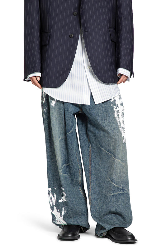 Pleated Jeans in Washed Denim - Antonioli.eu