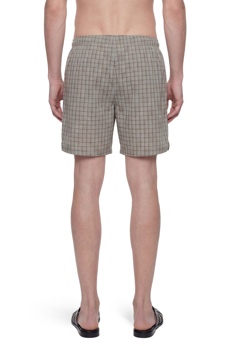 HED MAYNER Viscose Linen Check Shorts man